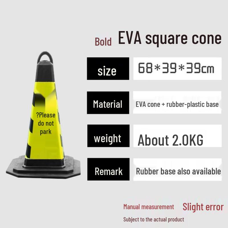 OEING 70cm EVA Square Traffic Safety Cone