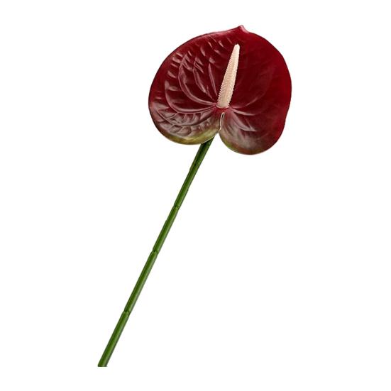 Artificial Anthurium Flower 24.4 Inch Real Touch Fake Flower for DIY Wedding Bouquets Floral Arrangements Bridal Shower Party Centerpiece