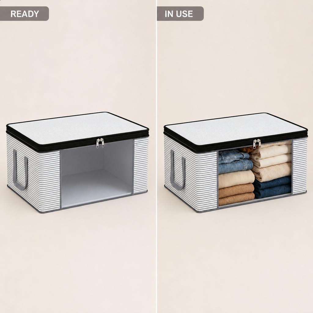 10-1 Pc Non-Woven Quilt Storage Bag Thickened Comforter Bag Foldable Clothes Organizer Moving Packing Bag Storage Box
