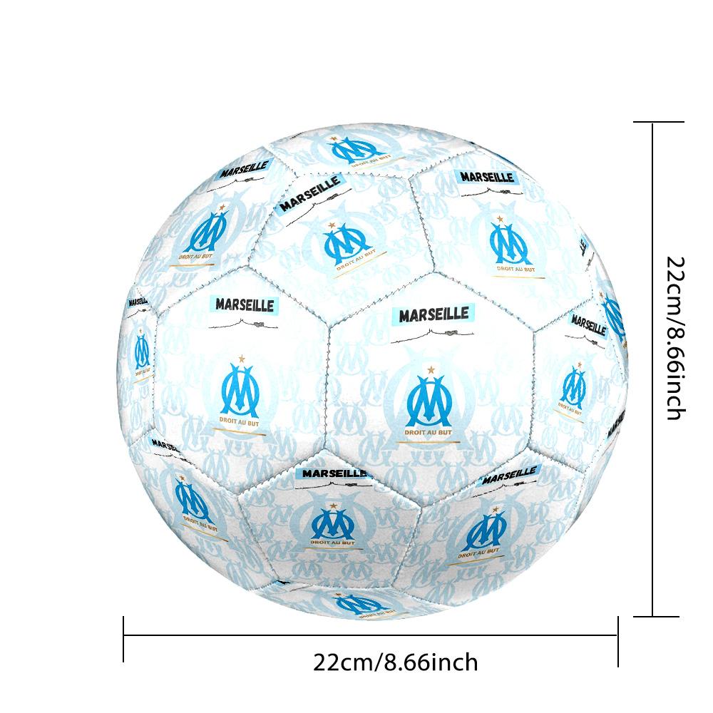 MarseilleSoccer Ball Colorful All Ages Machine Stitched PVC Competition Ready Durable High-Bounce