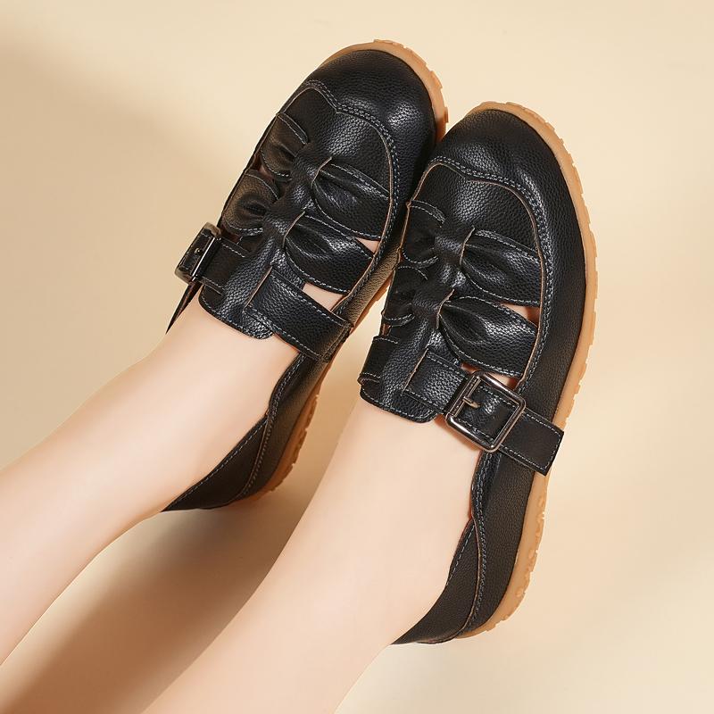 Damensandalen Sommer-Essentials Mary Jane Strand-Flats Bequeme weiche Gehsandalen Römische Sandalen für Mädchen Übergröße