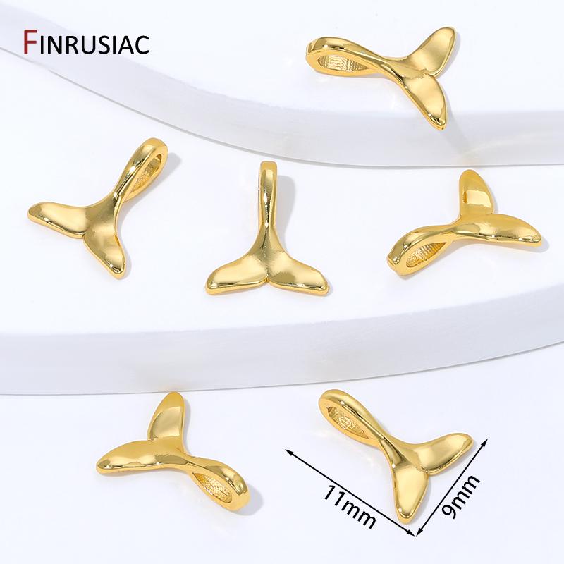 

18K Gold Plated Brass Fish Tail Charm Pendant for Jewelry,Metal Mermaid Tail Pendant For DIY Handmade Jewelry Making Accessories 5 pieces