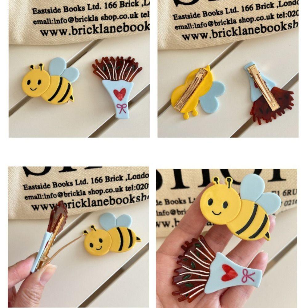 Vegetable Acetic Acid Flower Hairpin Fruit Tulip Duckbill Clip Cartoon Animals Hair Clip  Girls
