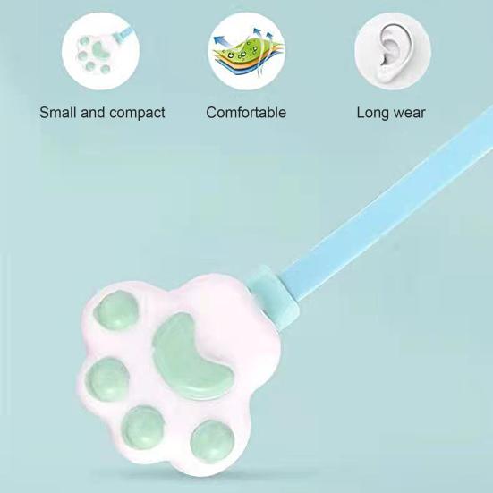 Wired Earbud High Fidelity Deep Bass Lightweight Cartoon Cat Paw 3.5mm Stereo Sports In-ear Earbud with Microphone for Doing Sports