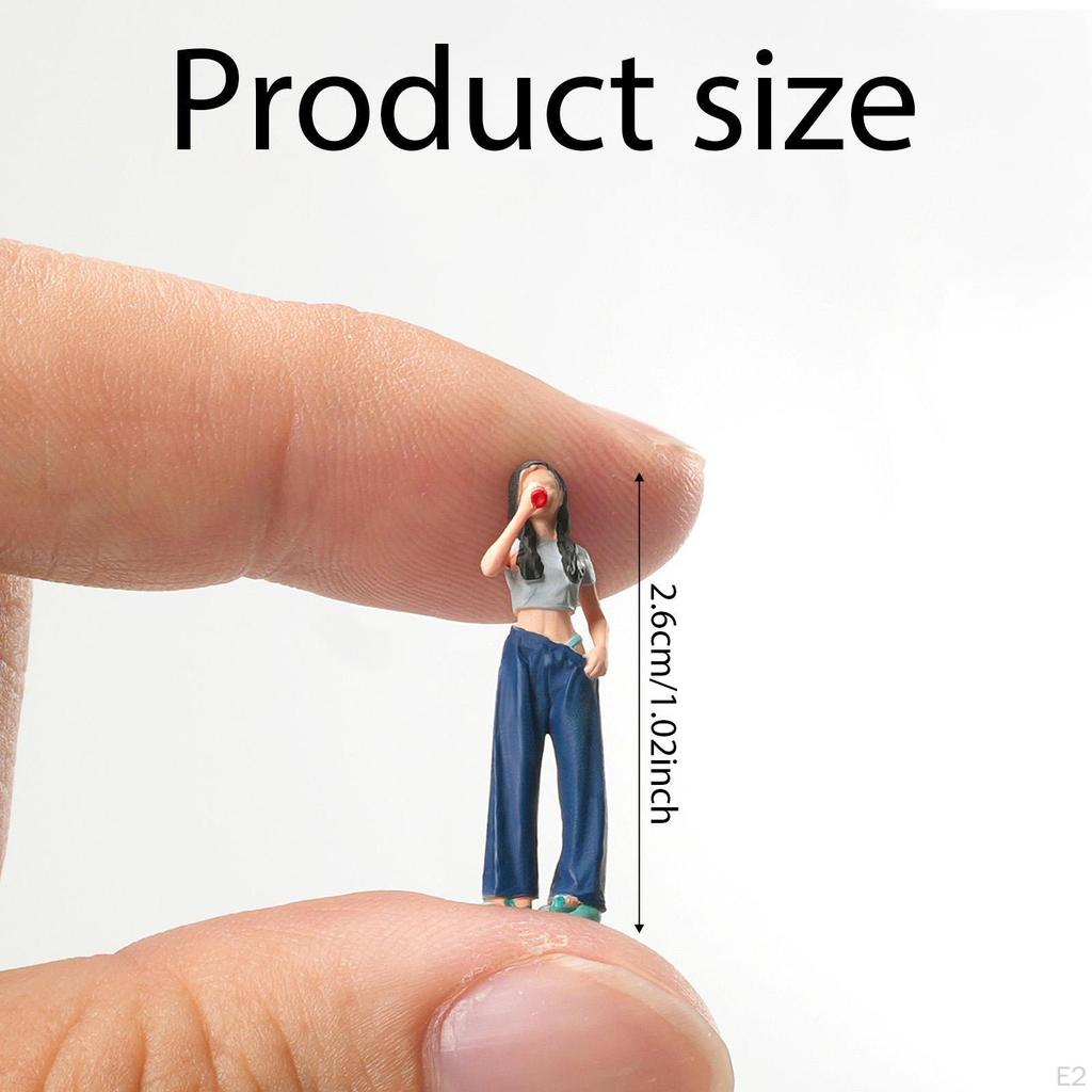 1:64 Scale Girl Miniature Figures Tiny People Trains Architectural Painted Mini Doll