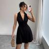 European and American Sexy Sleeveless Hip Skirt 2026 Summer New Fashion Slim V-neck Dress