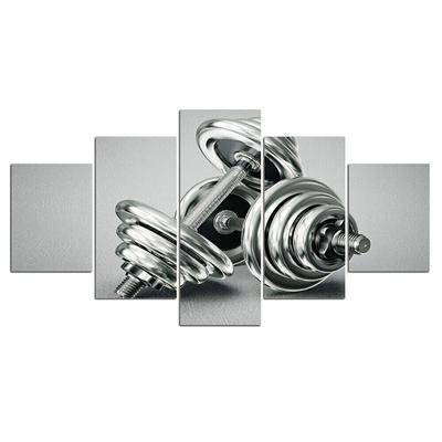 5Pcs Dumbbells Weights Gym Canvas Picture Wall Art Decor 5 Pieces Home Decor No Framed Room Decor Modern Abstract