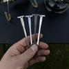 Long Camping Tent Stake Stainless Steel Canopy Stakes Spikes Heavy Duties Tent Peg Wind-proof Lengthened Tent Ground Peg