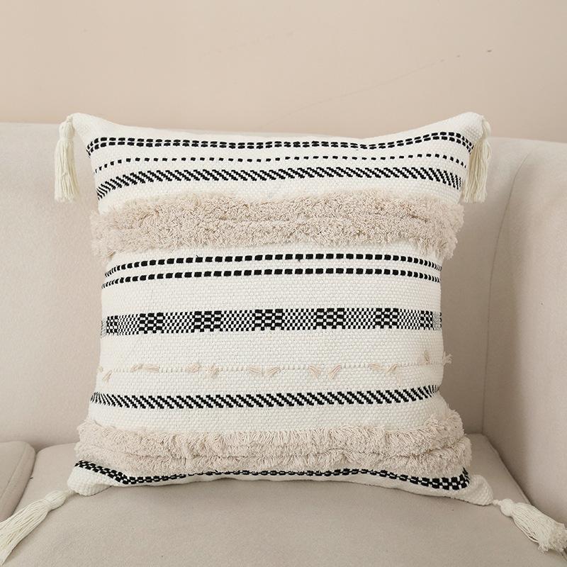 

Simple Tufted Pillowcase Cojines Jacquard Embroidery Bedroom Cotton Boho Throw Pillow Covers Sofa Headboard Cushion Cover 45X45 30x50cm