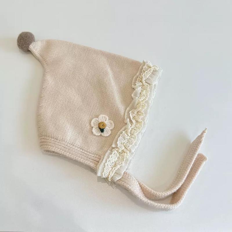 Windproof Soft Warm Hat Ear Protection With Star Warmer Beanie Cap Lace Up Design Outdoor Thick Ear Protection Bonnet Children