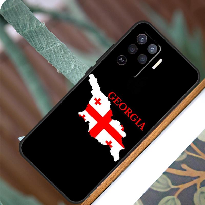 Georgia Flag For OPPO A52 A72 A92 A98 A78 A58 A5 A9 A15 A17 A77 A53S A57S A94 A74 A54 A16 A76 A96 Case