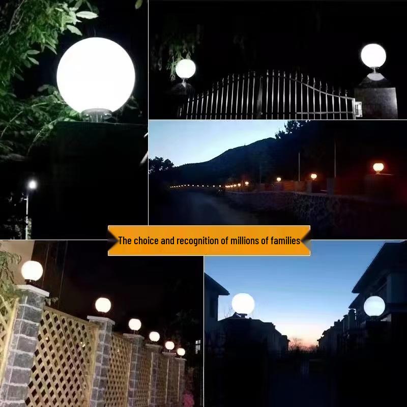 Outdoor Solar Spherical Acrylic Pillar Light
