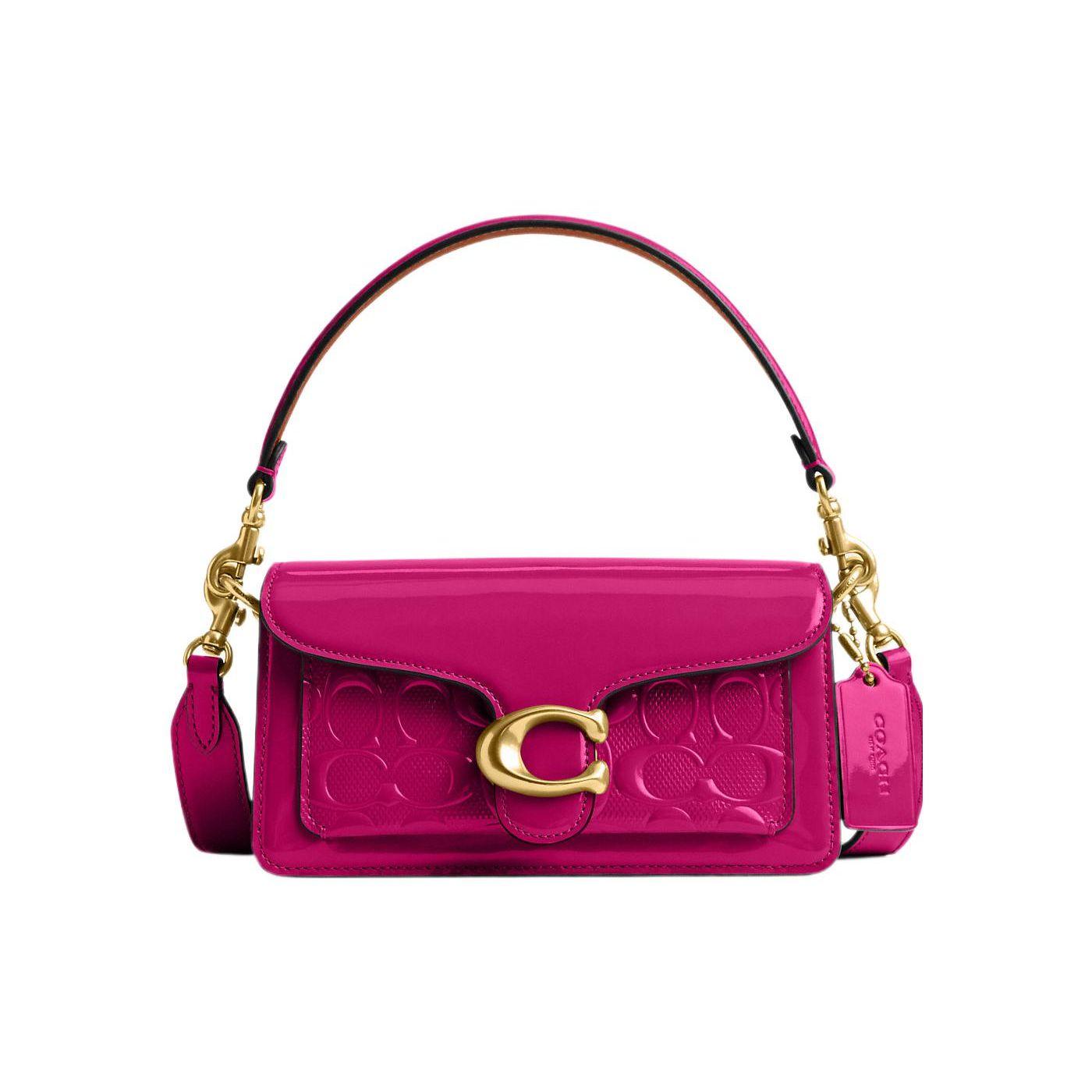

Coach Tabby 20 Embossed Letter Logo Flap Hardware Snap Multifunctional Pocket Patent Leather Messenger Bag Handheld Shoulder Bag Women bags CM556-B4MJ Basic Set (Bag+Dust Bag)