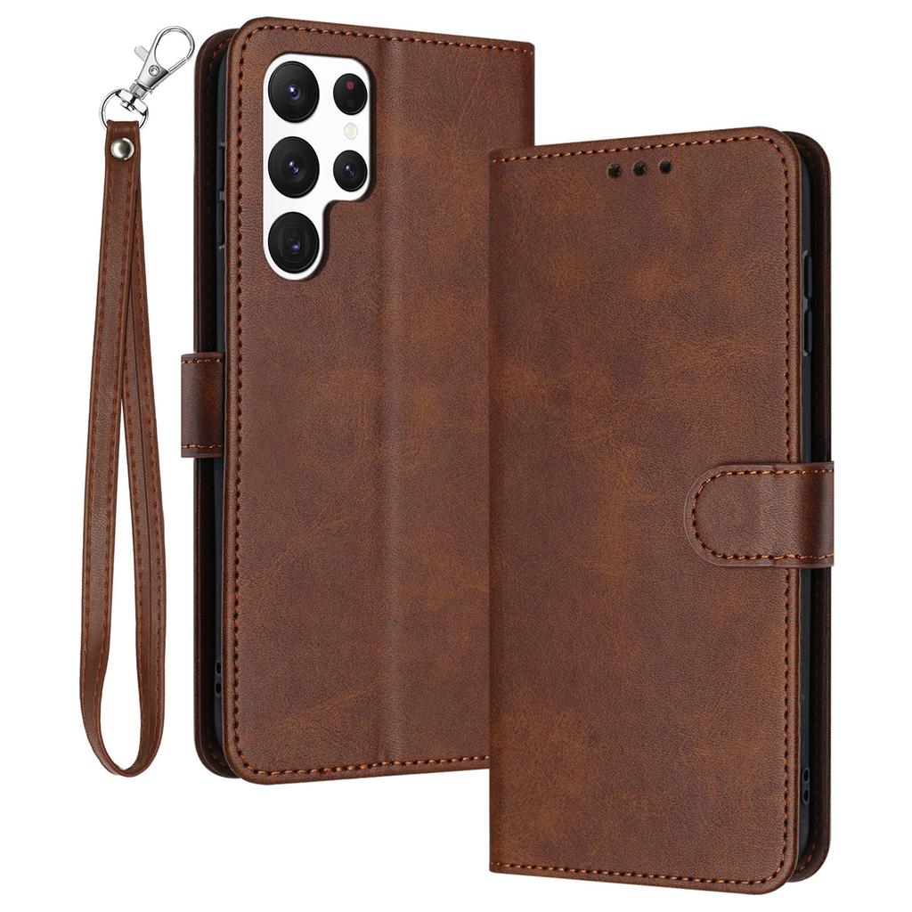 For Samsung Galaxy S25 Ultra Case Flip Stand PU Leather Wallet Phone Cover Calf Texture