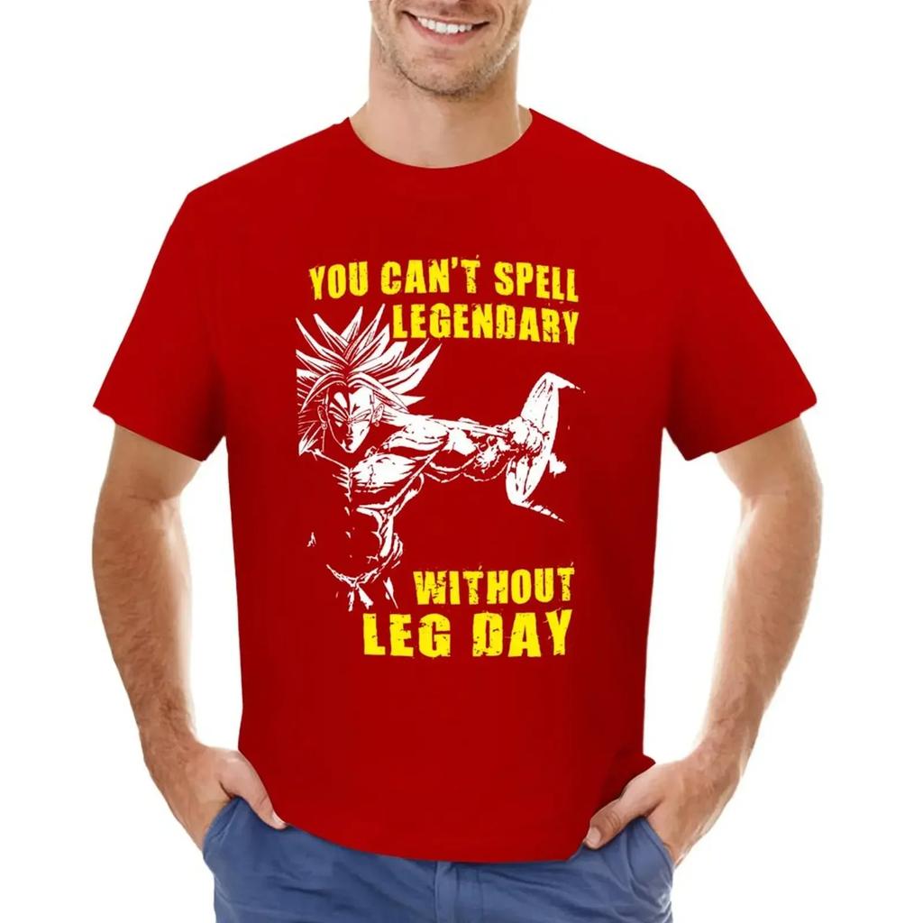 Legendary Leg Day - Anime Gym Motivational T-shirt New Edition Vintage Mens Graphic T-shirts