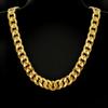 4-10MM Gold Plated Side Embossed Flat Copper Cuban Chain - Hip Hop Geometric Style