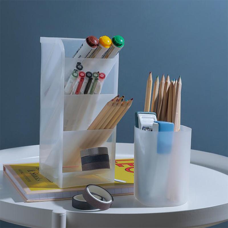 Skrivbords Pennhållare Blyerts Smink Förvaringslåda Kawaii Stor Kapacitet Skrivbordsorganisatör Ställ Fodral Skola Kontor Pappersvaror