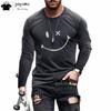 Funny Pattern Print T-shirts for Men Casual O-Neck Long Sleeve T-shirt Harajuku Street Tops Fashion Casual T-shirts