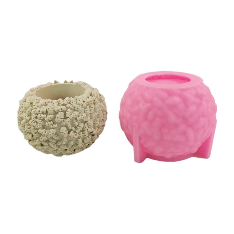 Halloween Skull Silicone Molds Flower Pot Resin Casting Molds Succulent Plant Pot Mold Candle Holder Silicone Mold Craft 1