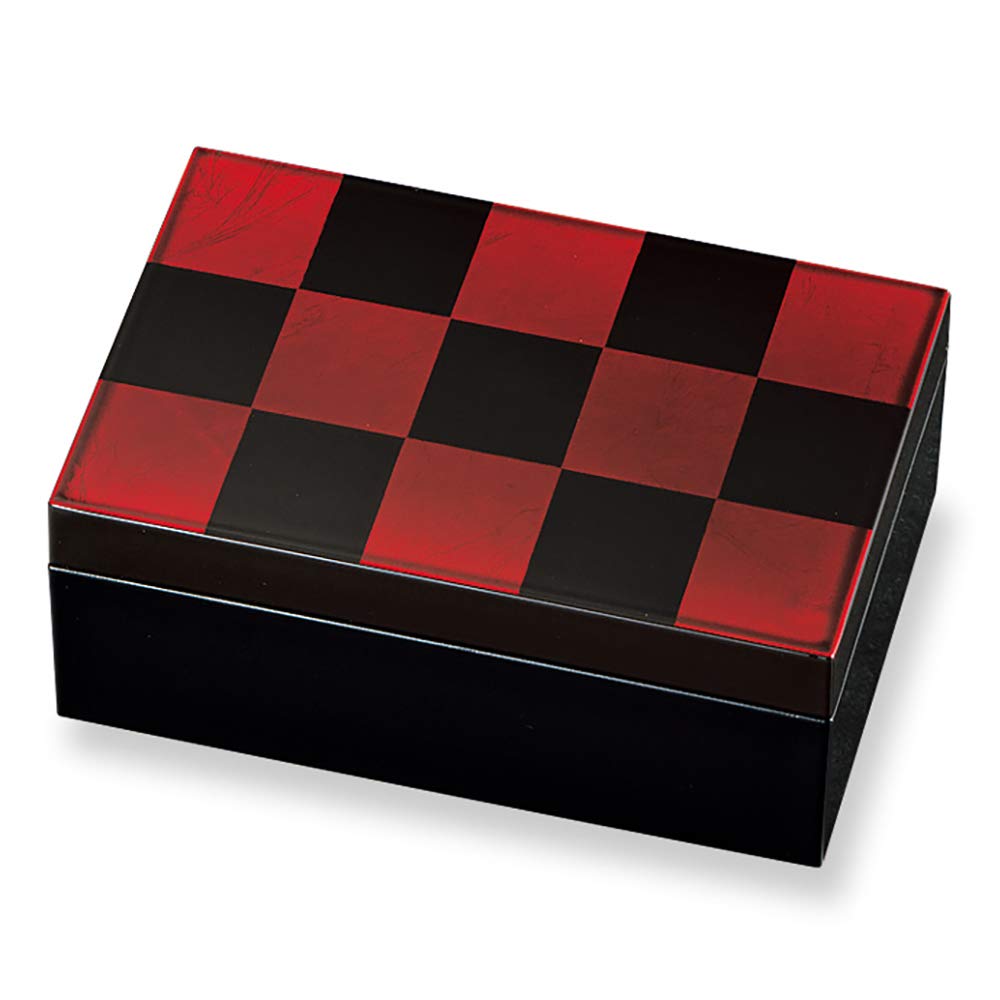 Mitani Yamanaka Lacquerware Storage Yamanaka Foil Checkered White Sandalwood Box, Vermilion, 13.4cm, Lacquerware, Crafts, Small, Finish, M17000-9