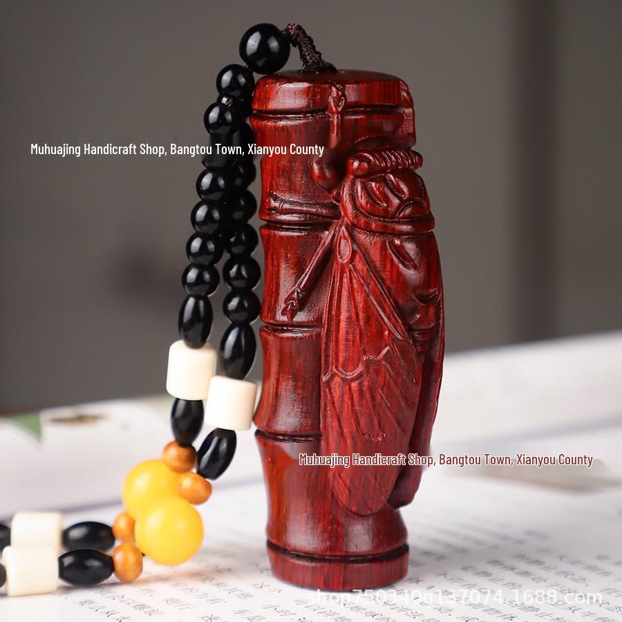 Rosewood Pixiu Carved Pendant Gourd Handcrafted Wooden Cultural Play Piece