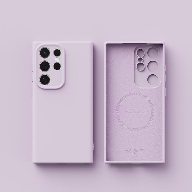 

Для беспроводной зарядки Magsafe Мягкий жидкий силиконовый чехол для телефона для Samsung S24 S25 Ultra Plus Магнитный тонкий защитный чехол для кожи For S24 Ultra