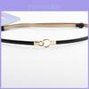 Simple Solid Color Ring Buckle Decoration Women Slim Waist Belt For Formal Office Attire