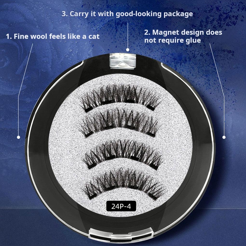 Magnetic Suction False Eyelashes Natural Biomimetic Feeling Transparent Soft Stem Secure Fixation