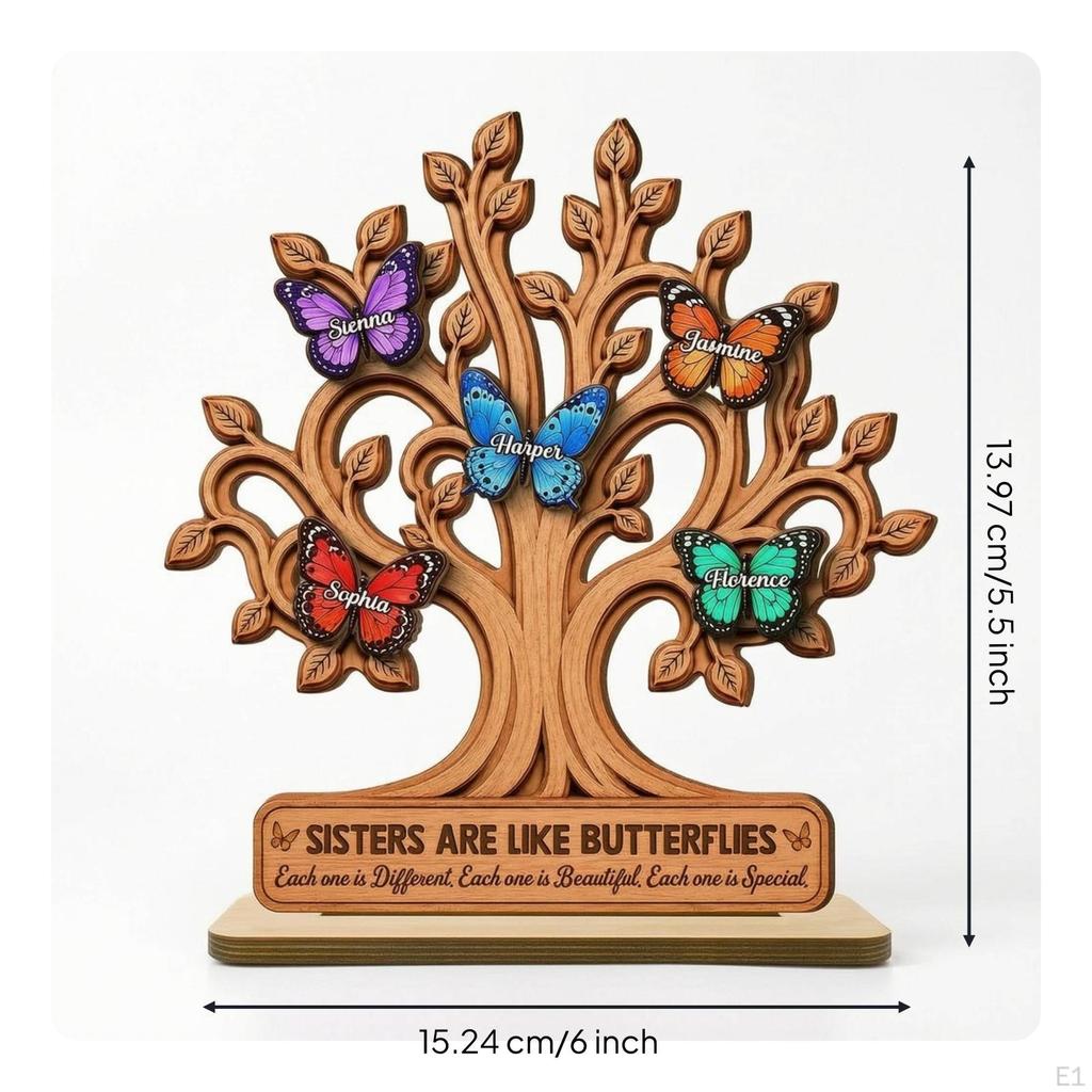 Sister Memorial Plaque Sentimental Wooden with Stand Engraved Sign for Sisters,