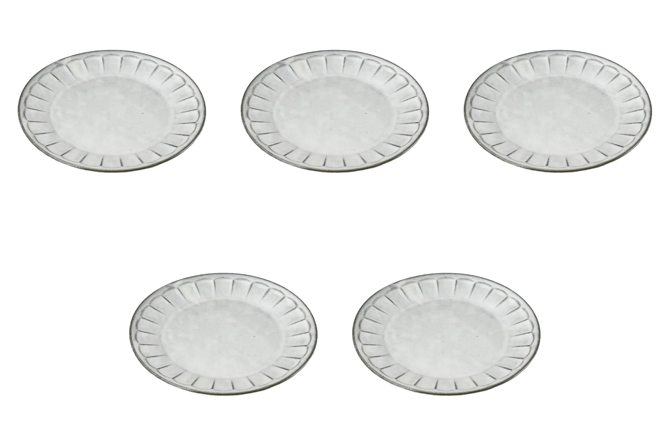 

Set of 5 Black Ceramic Shaved 23 Round Plates x Round Plate Setomonohonpo [23 1.8 cm] (Medium)