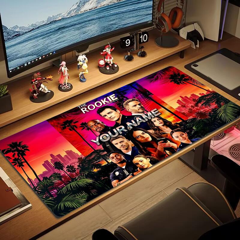 The Rookie Custom Name Large Size Mouse Pad Large Gaming Table Cushion Non-slip Laptop Tablet Big Mousepad XXL Mat Mini PC Playmat With Lock edge