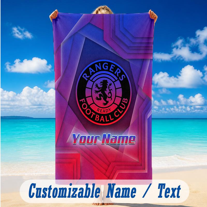 Beach Towel Custom Name Text, Quick Dry Large Towel For Beach HomeRangers FC