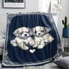 Card style animals Print Flannel Blanket,High quality Comfortable for All Seasons,Home Decor,Warmth and Comfort,Perfect for Christmas Gifts