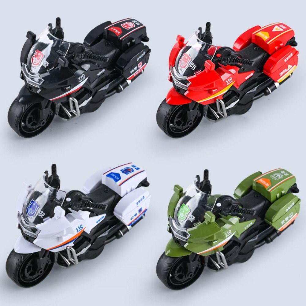 Plastic Inertial Motorcycle Toy White Black Red Green Vehicle Toys  Children Boy Gift