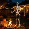 Life Size Halloween Skeleton 5.4FT Life-Size Human Prop for Halloween, Realistic Poseable Full Body Aged Texture Bone with Adjustable Joints, Haunted