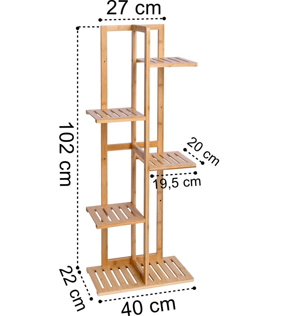 Gutren Bamboo Flower Stand 6 Shelves