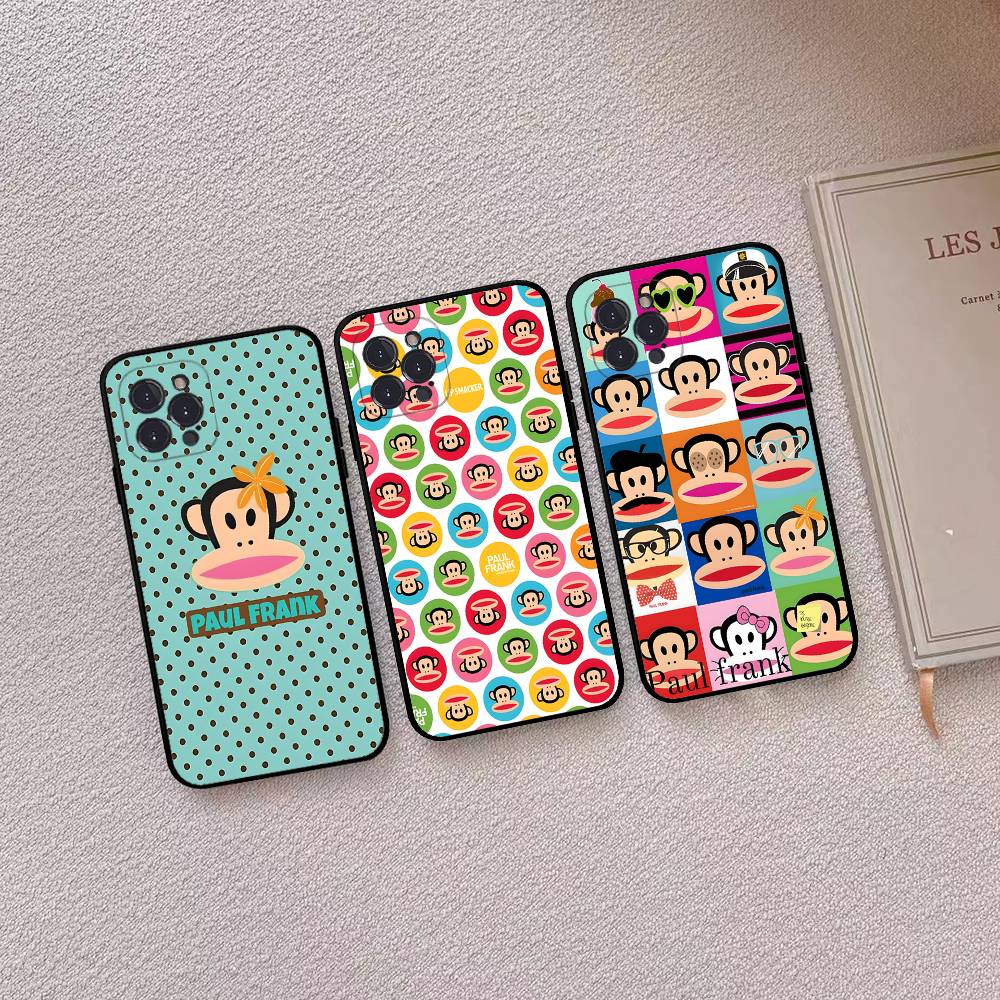 Fashion Logo P-Paul F-Frank Black Soft Phone Case For IPhone 16 15 14 13 11 12 17 Pro Max Mini Plus