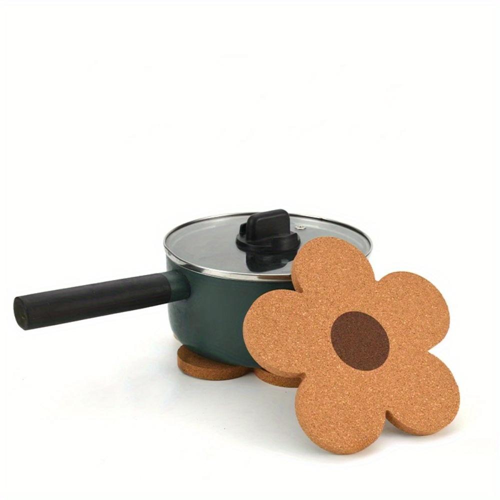 1 Stück Saugfähiger Wiederverwendbarer Kork-Untersetzer Niedliche Blumenform Getränkeunterlage für Kaffee-Teetasse