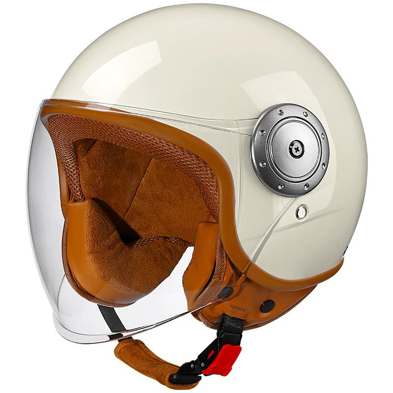 Retro Half Open Motorcycle Helmet Retro Cruising 3/4 Couple Helmet Coffee Shop Motorcycle Hat
