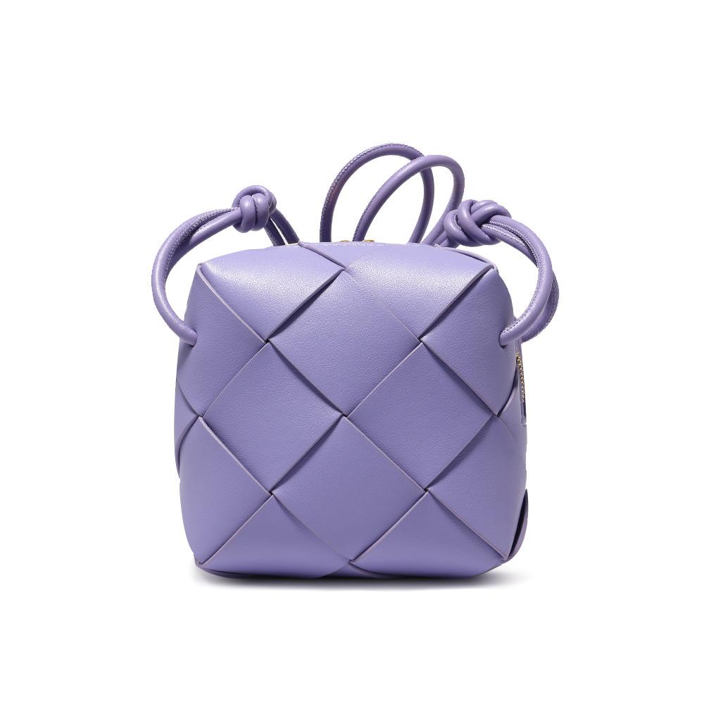 Spring/summer Small Fragrant Wind Diamond-check Crossbody Bag Autumn/winter Leather Bag Braided Box Bag Single Shoulder Bag