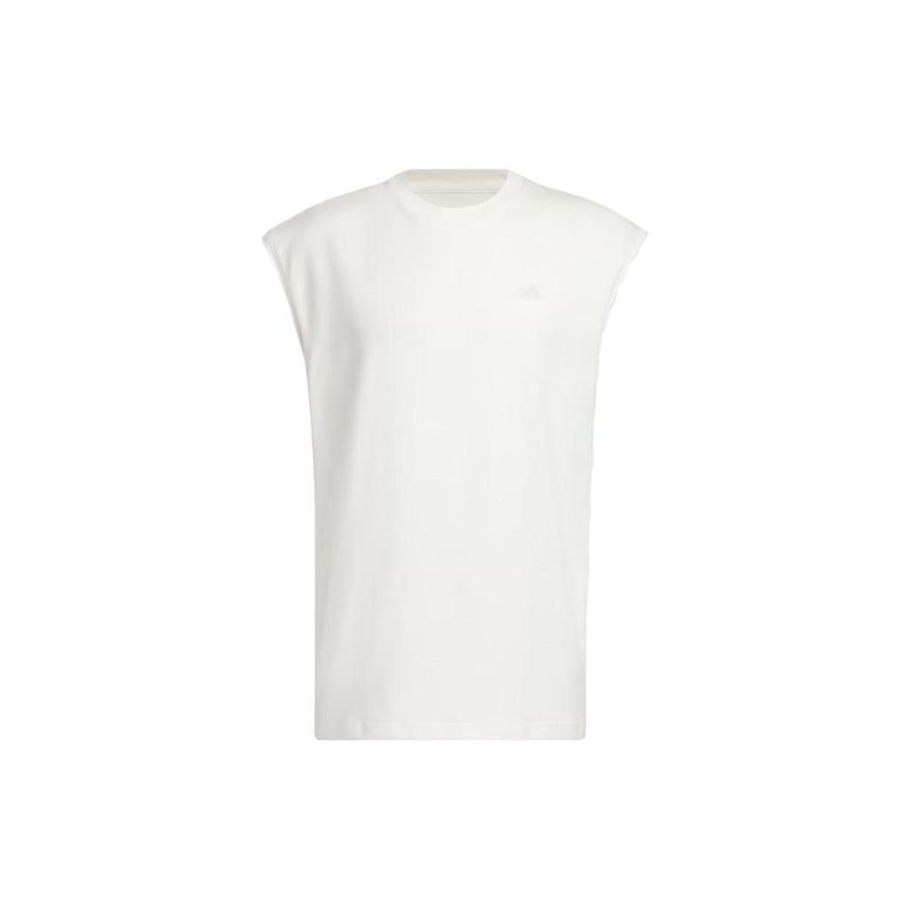 adidas Tank Tops Men's White Crew Neck Moderate Straight Fit IM4219