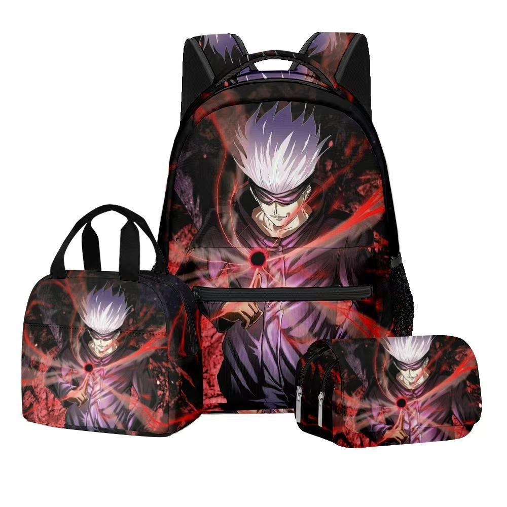 Jujutsu Kaisen Dreiteiliges Schülerrucksack-Set