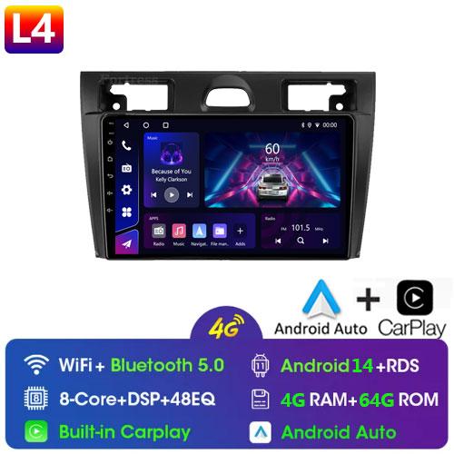 For Ford Fiesta Mk VI 5 Mk5 2002 - 2008 Car Radio Multimedia Video Player Navigation Stereo GPS Android14 No 2din 2 Din Dvd