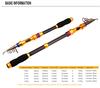 1.8-3.6M Spinning Fishing Rod Telescopic Carbon Fishing Pole Portable Boat Carp Fishing Rods