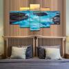 5Pcs Beautiful Natural Seatide Seawave Scenery of Blue Ocean The Oreg Native with 5 Pieces Canvas Paintings Art Home Decor Wall