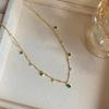 Vintage Emerald Necklace Elegant Collarbone Chain Suitable for Fashion Women Seeking Elegances and All Day Comfort