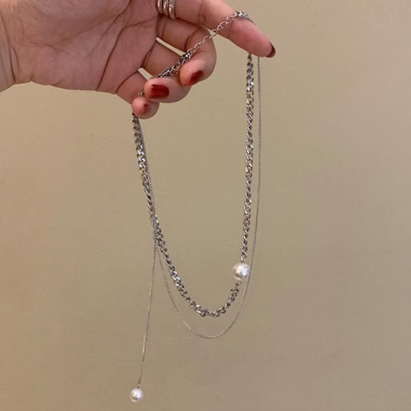 

Короткое двухслойное ожерелье-цепочка с женской нишей, дизайн ключицы, крутой и модный темперамент