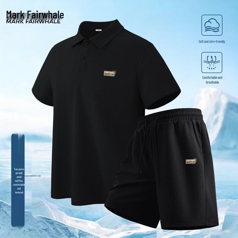 Mark Fairwhale Men s 2026 Summer Waffle Polo & Shorts Set L