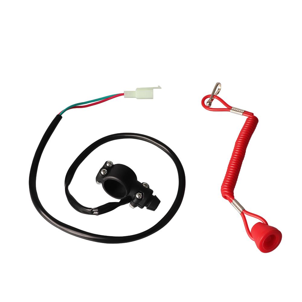 Motorcycle Kill Stop Switch & Safety Tether Cord For 22mm Handlebar Scooter Honda Yamaha Suzuki Mini Dirt Bike ATV Quad Moto