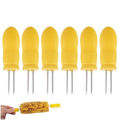 6x Corn Holder Skewer Grill Fork for Food Piercing